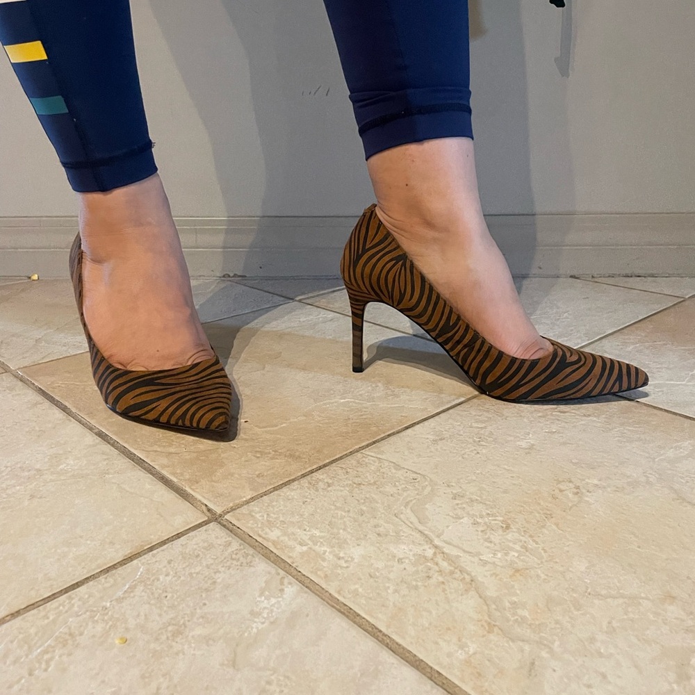 BCBGeneration Brown Zebra Pattern Heels - Picture 2 of 3